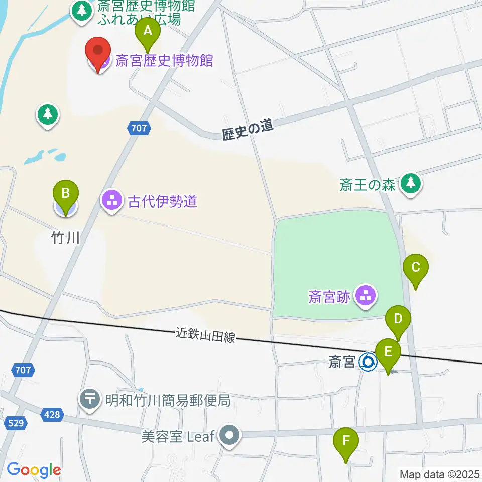 斎宮歴史博物館周辺の駐車場・コインパーキング一覧地図