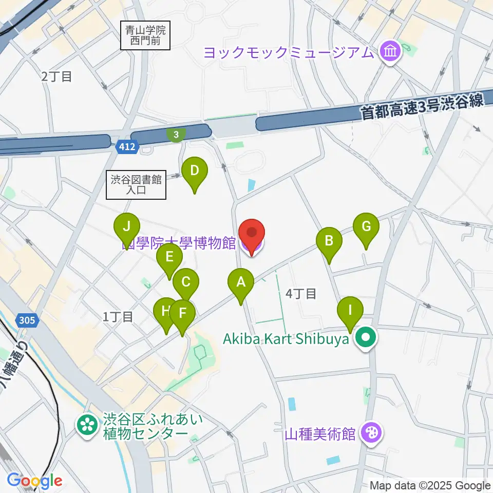 國學院大學博物館周辺の駐車場・コインパーキング一覧地図