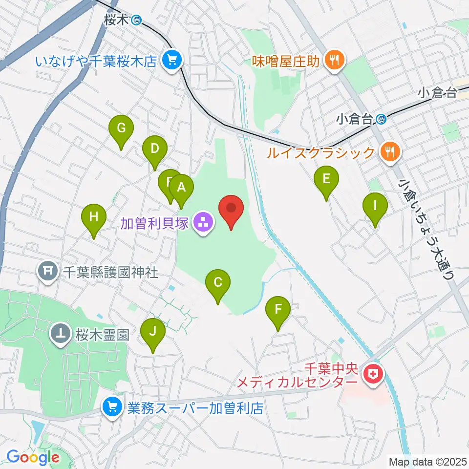 千葉市立加曽利貝塚博物館周辺の駐車場・コインパーキング一覧地図