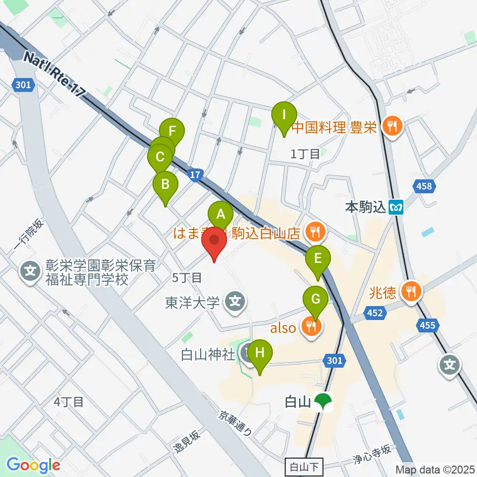 東洋大学井上円了記念博物館周辺の駐車場・コインパーキング一覧地図