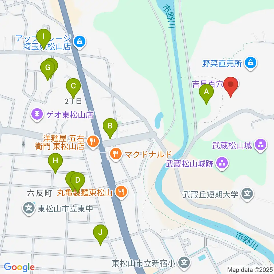 吉見町埋蔵文化財センター周辺の駐車場・コインパーキング一覧地図