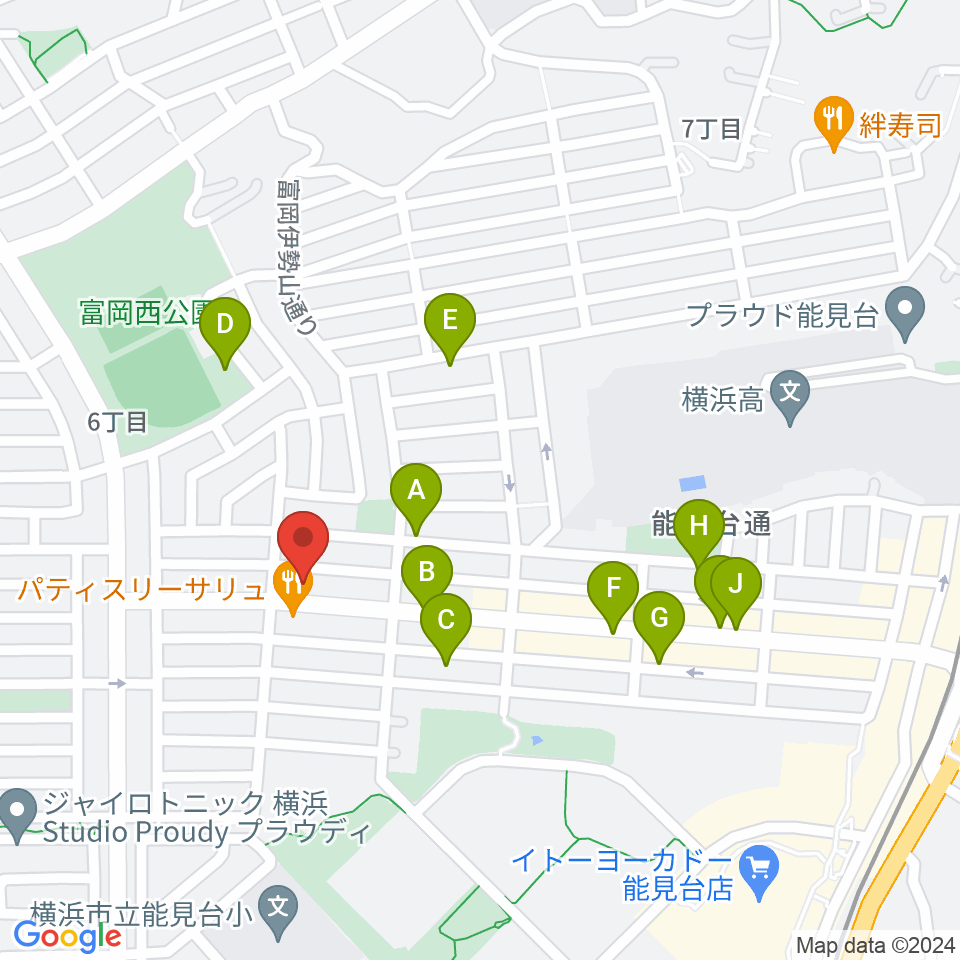 スタジオジャスト能見台本店周辺の駐車場・コインパーキング一覧地図