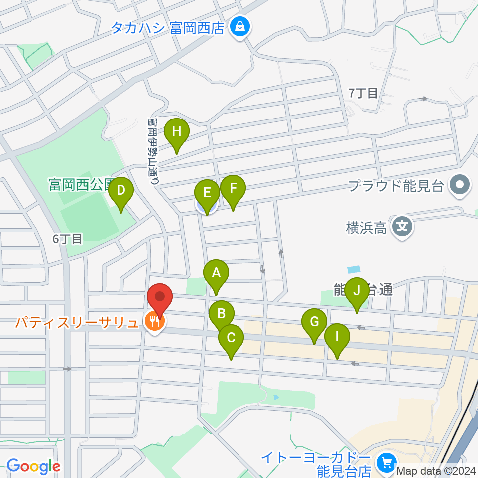 スタジオジャスト能見台本店周辺の駐車場・コインパーキング一覧地図