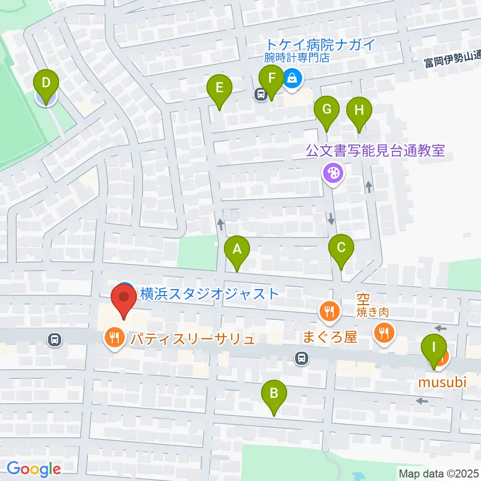 スタジオジャスト能見台本店周辺の駐車場・コインパーキング一覧地図