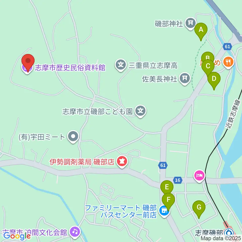 志摩市歴史民俗資料館周辺の駐車場・コインパーキング一覧地図