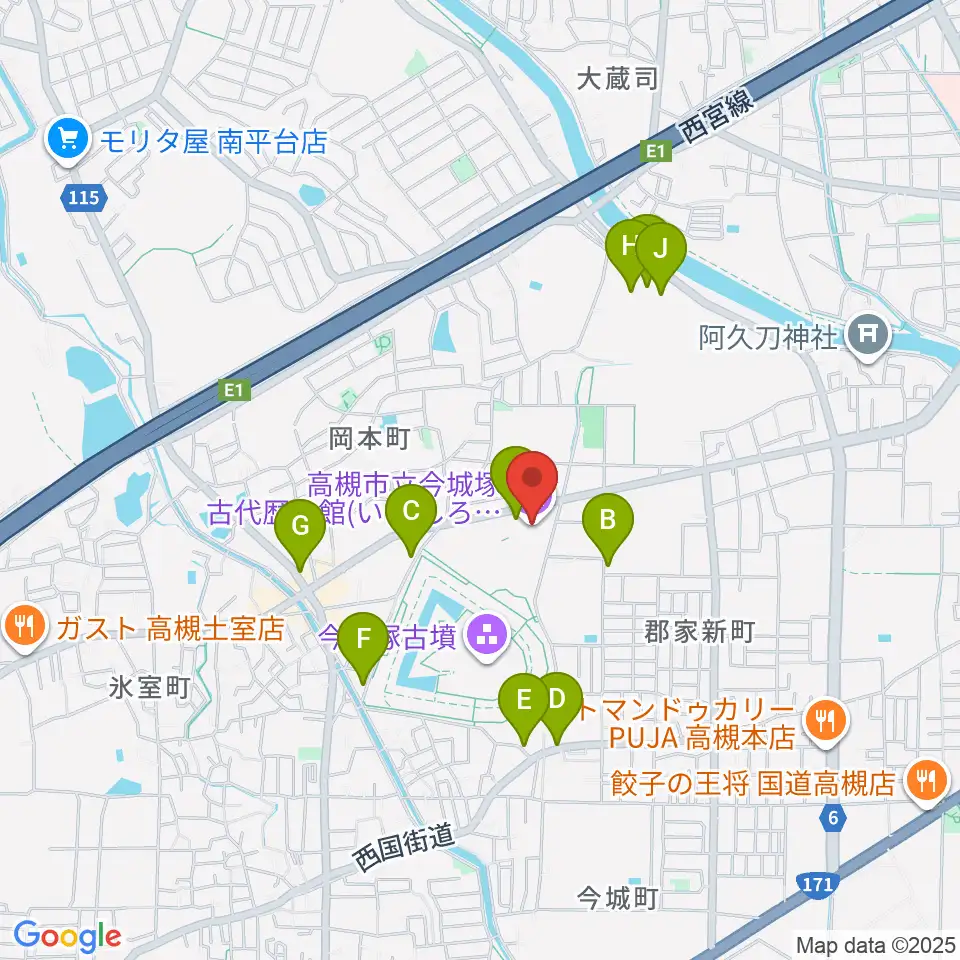 今城塚古代歴史館周辺の駐車場・コインパーキング一覧地図