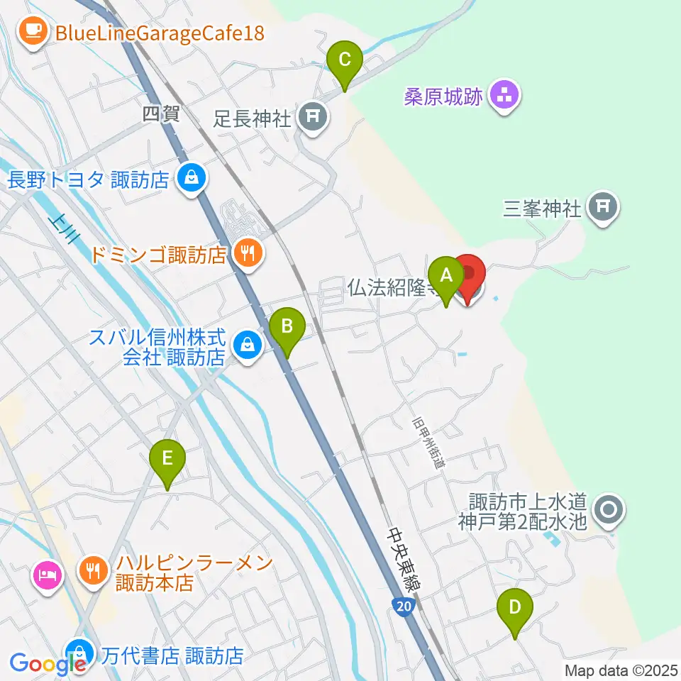 仏法紹隆寺宝物殿周辺の駐車場・コインパーキング一覧地図