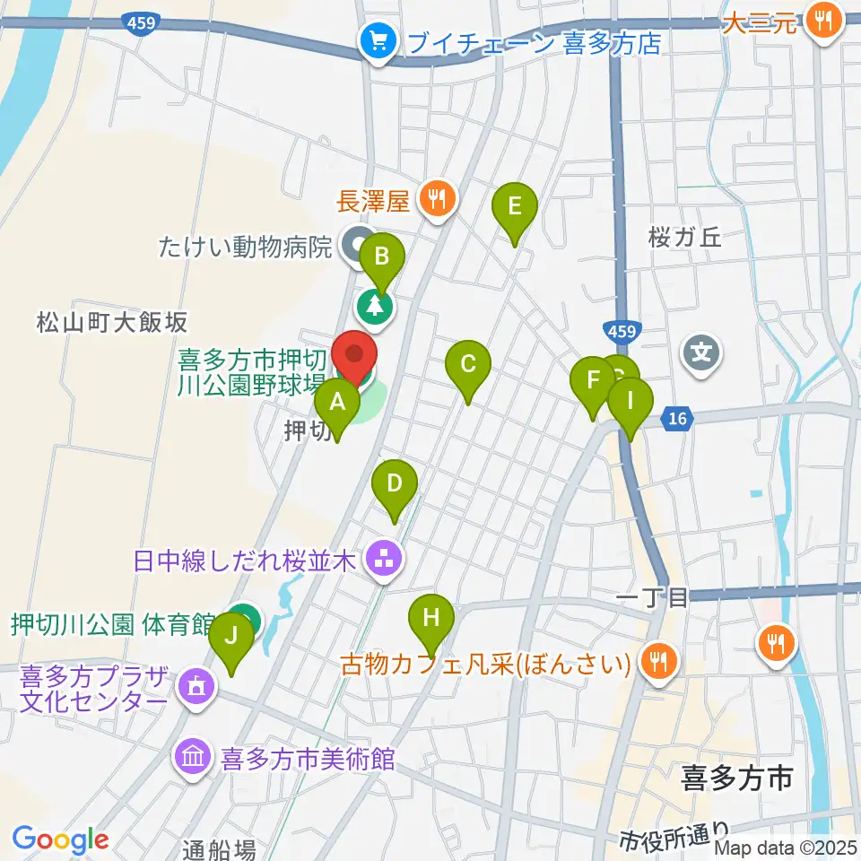 押切川公園レゾナック野球場周辺の駐車場・コインパーキング一覧地図