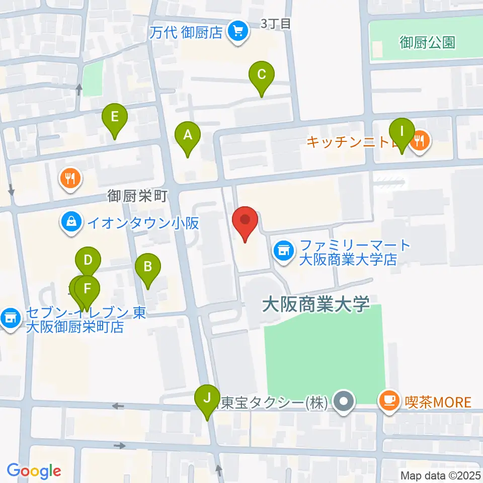 大阪商業大学商業史博物館周辺の駐車場・コインパーキング一覧地図