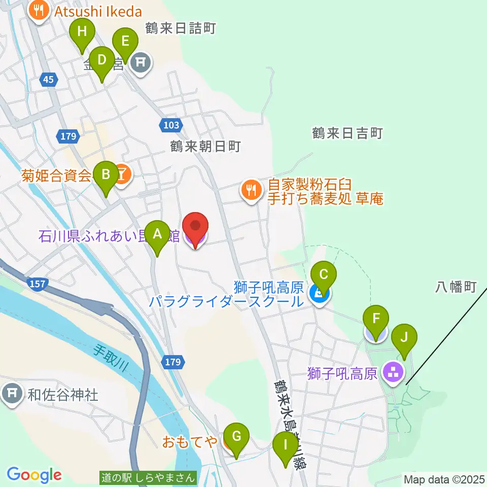 石川県ふれあい昆虫館周辺の駐車場・コインパーキング一覧地図