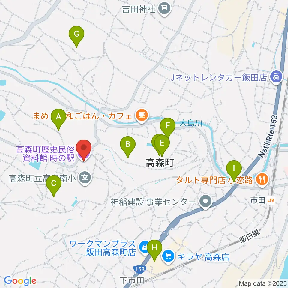高森町歴史民俗資料館周辺の駐車場・コインパーキング一覧地図