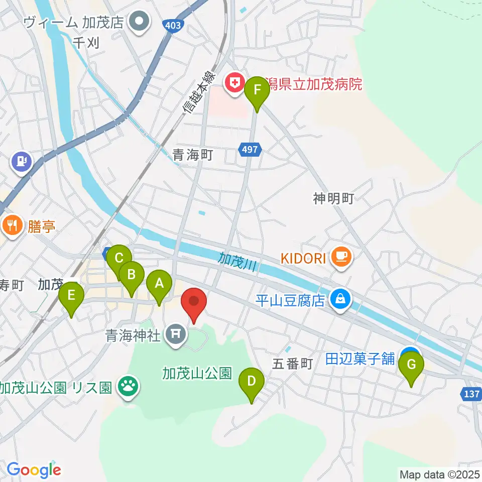 加茂市民俗資料館周辺の駐車場・コインパーキング一覧地図