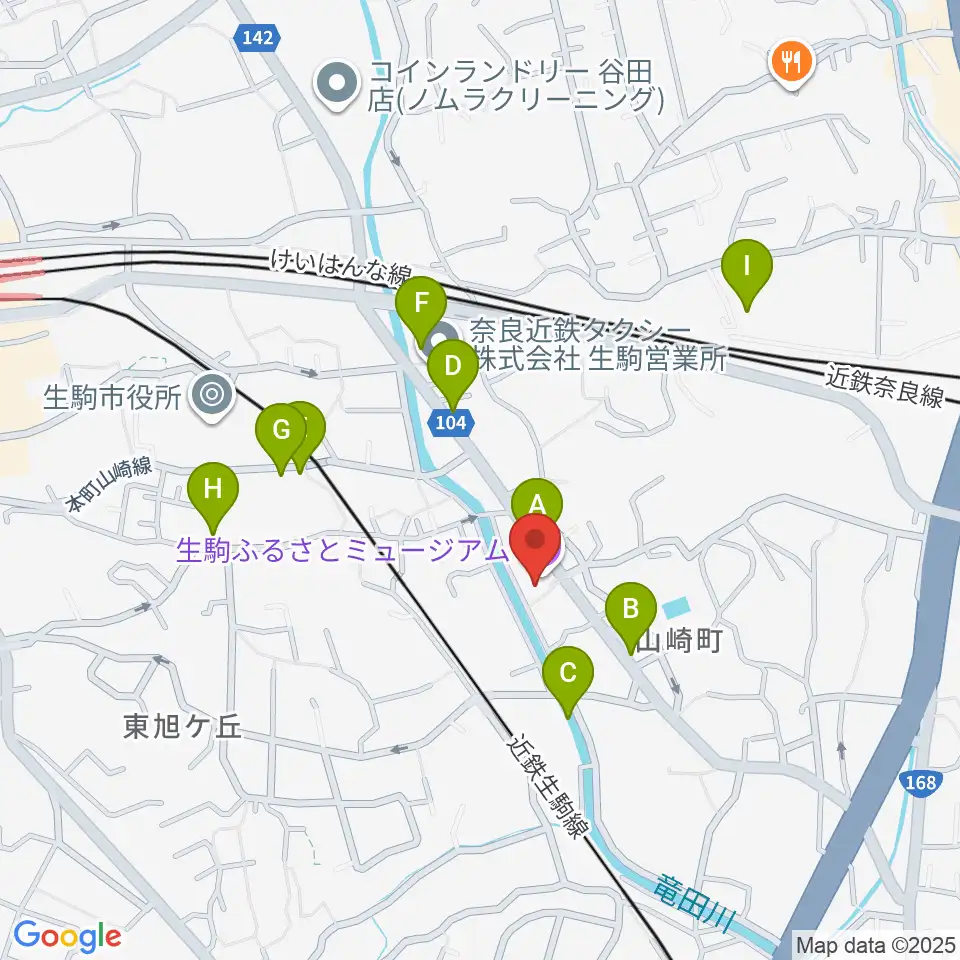生駒ふるさとミュージアム周辺の駐車場・コインパーキング一覧地図