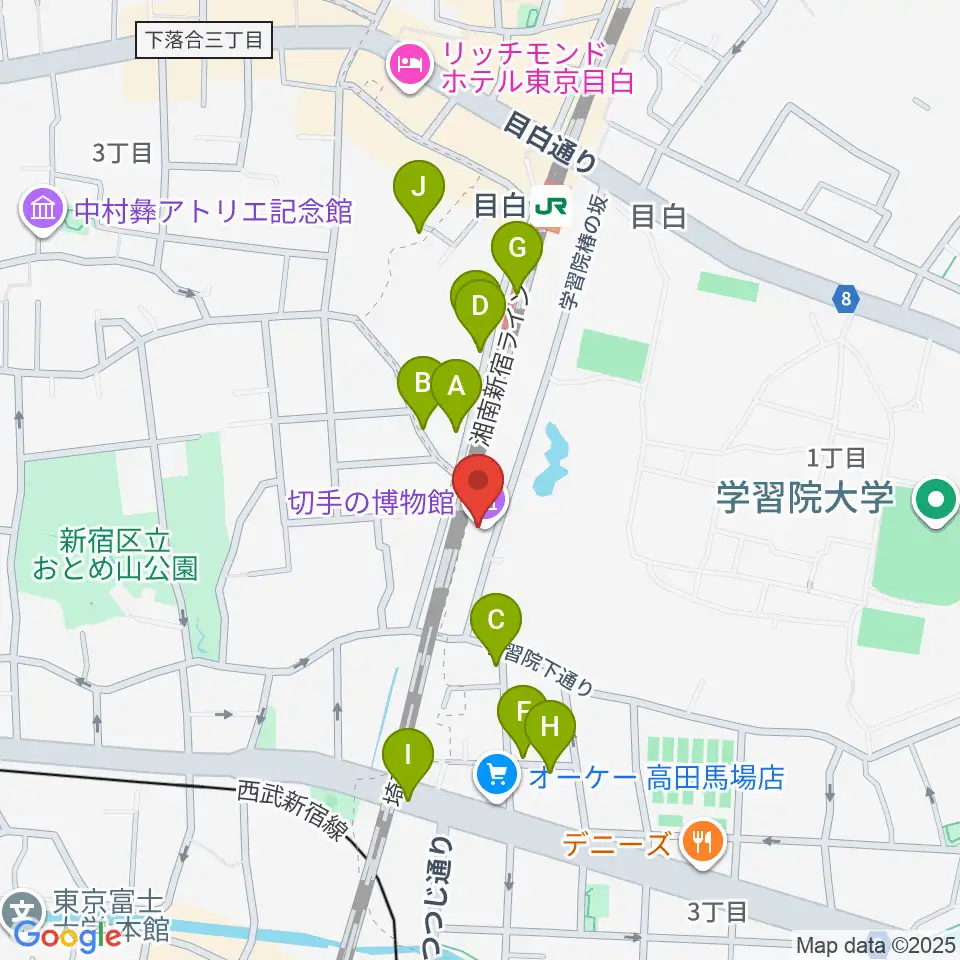 切手の博物館周辺の駐車場・コインパーキング一覧地図