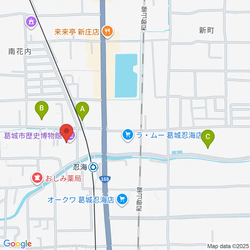 葛城市歴史博物館周辺の駐車場・コインパーキング一覧地図