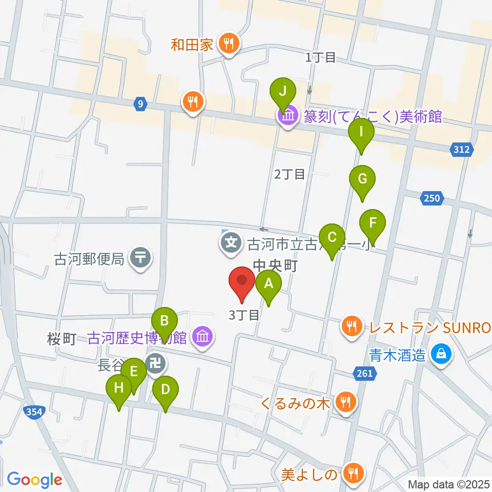 古河文学館周辺の駐車場・コインパーキング一覧地図