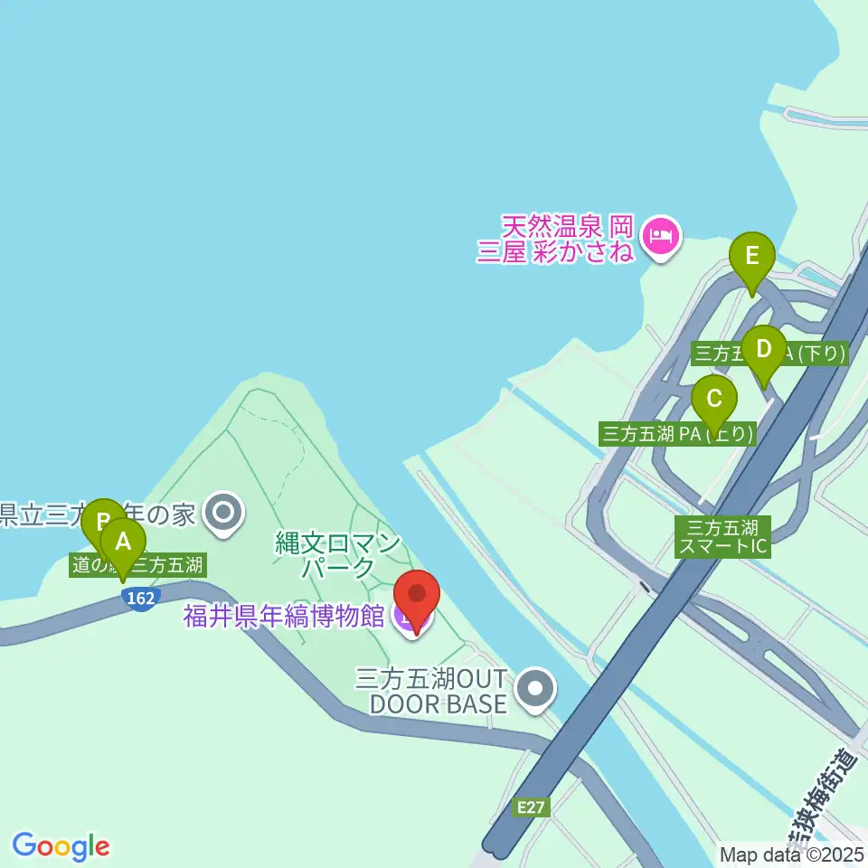 福井県年縞博物館周辺の駐車場・コインパーキング一覧地図