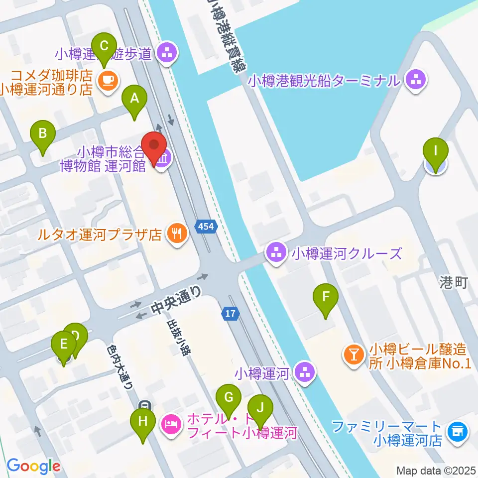 小樽市総合博物館 運河館周辺の駐車場・コインパーキング一覧地図