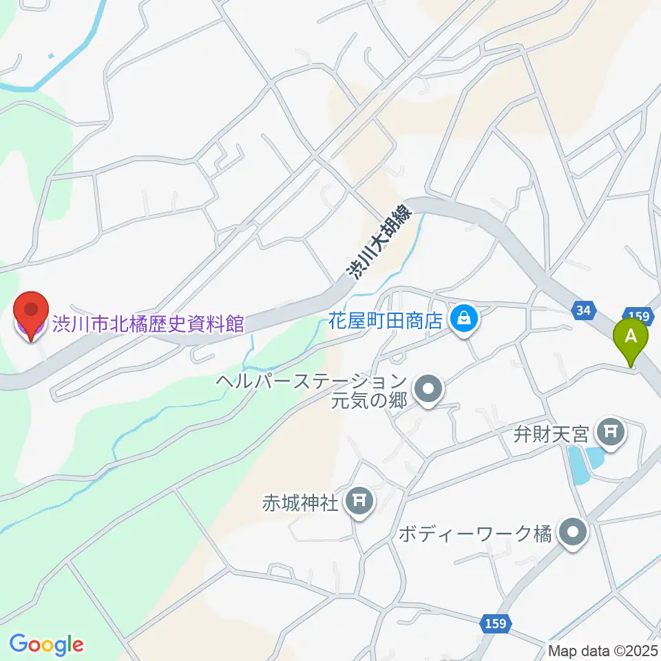 渋川市北橘歴史資料館周辺の駐車場・コインパーキング一覧地図