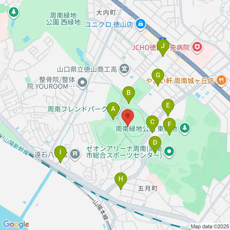 レイズネクスト周南総合競技場周辺の駐車場・コインパーキング一覧地図