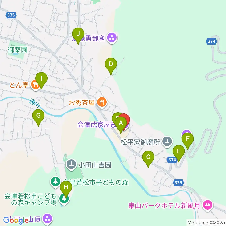 会津武家屋敷周辺の駐車場・コインパーキング一覧地図