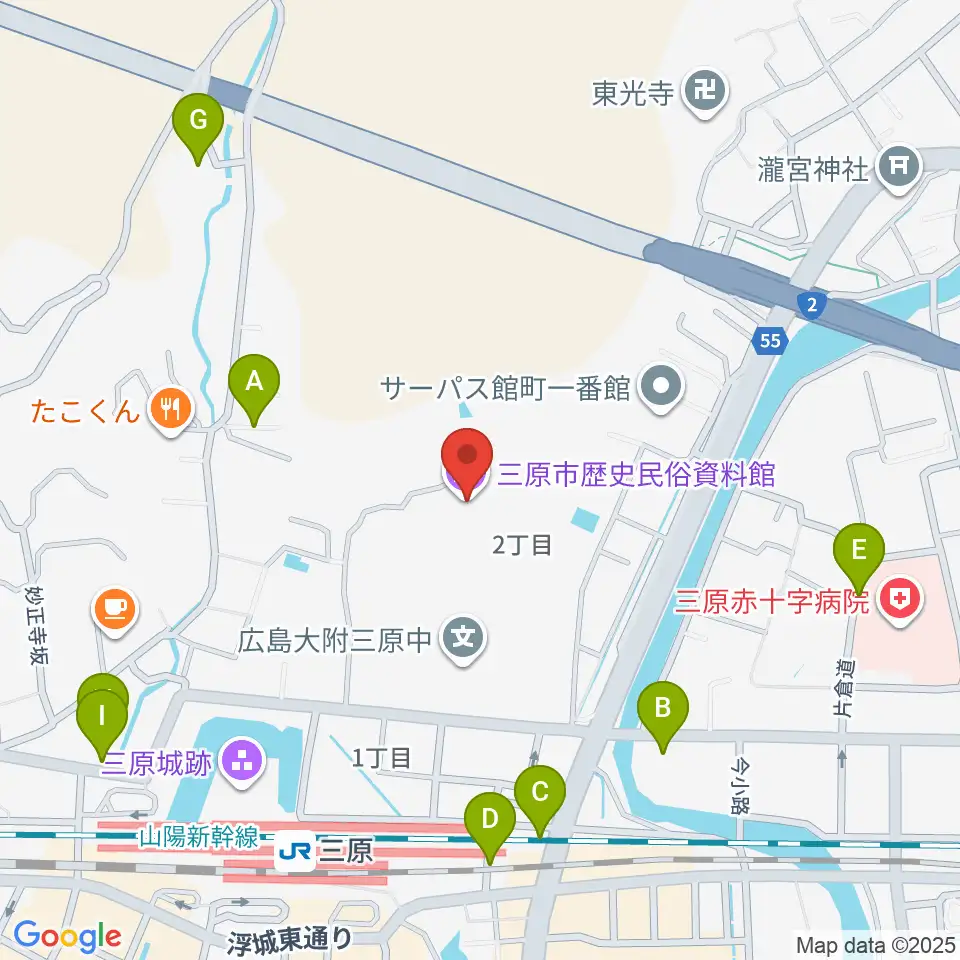 三原市歴史民俗資料館周辺の駐車場・コインパーキング一覧地図