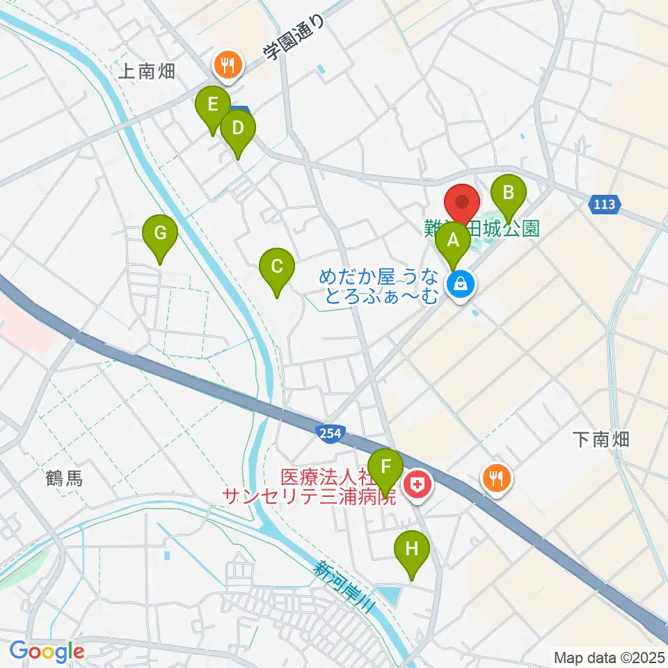 難波田城資料館周辺の駐車場・コインパーキング一覧地図
