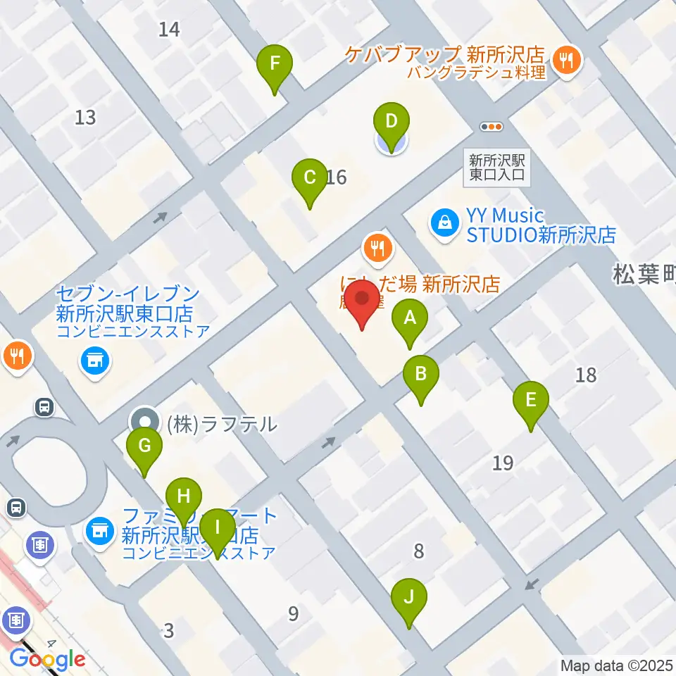 スタジオネイブ周辺の駐車場・コインパーキング一覧地図