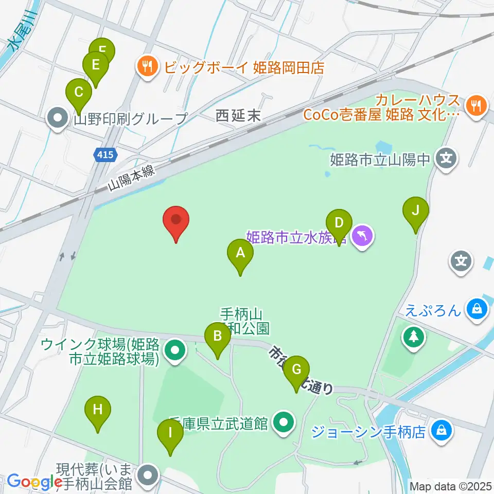 大和工業アリーナ姫路周辺の駐車場・コインパーキング一覧地図