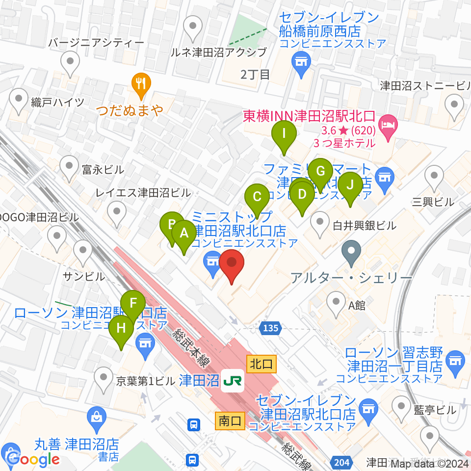 RBC's船橋スタジオ周辺の駐車場・コインパーキング一覧地図