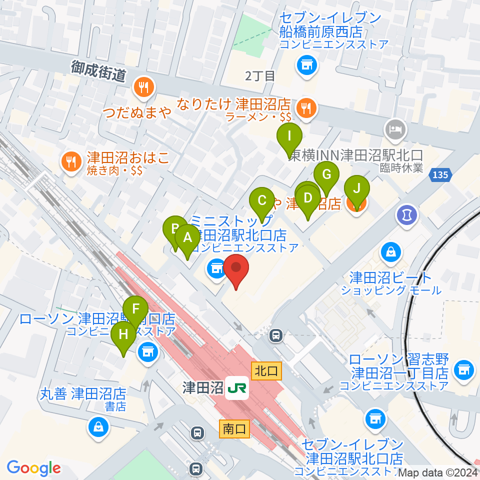 RBC's船橋スタジオ周辺の駐車場・コインパーキング一覧地図