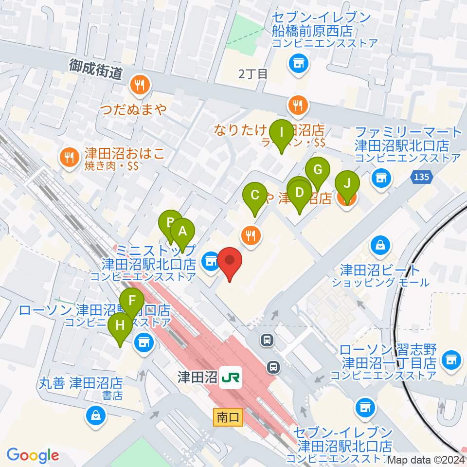 RBC's船橋スタジオ周辺の駐車場・コインパーキング一覧地図