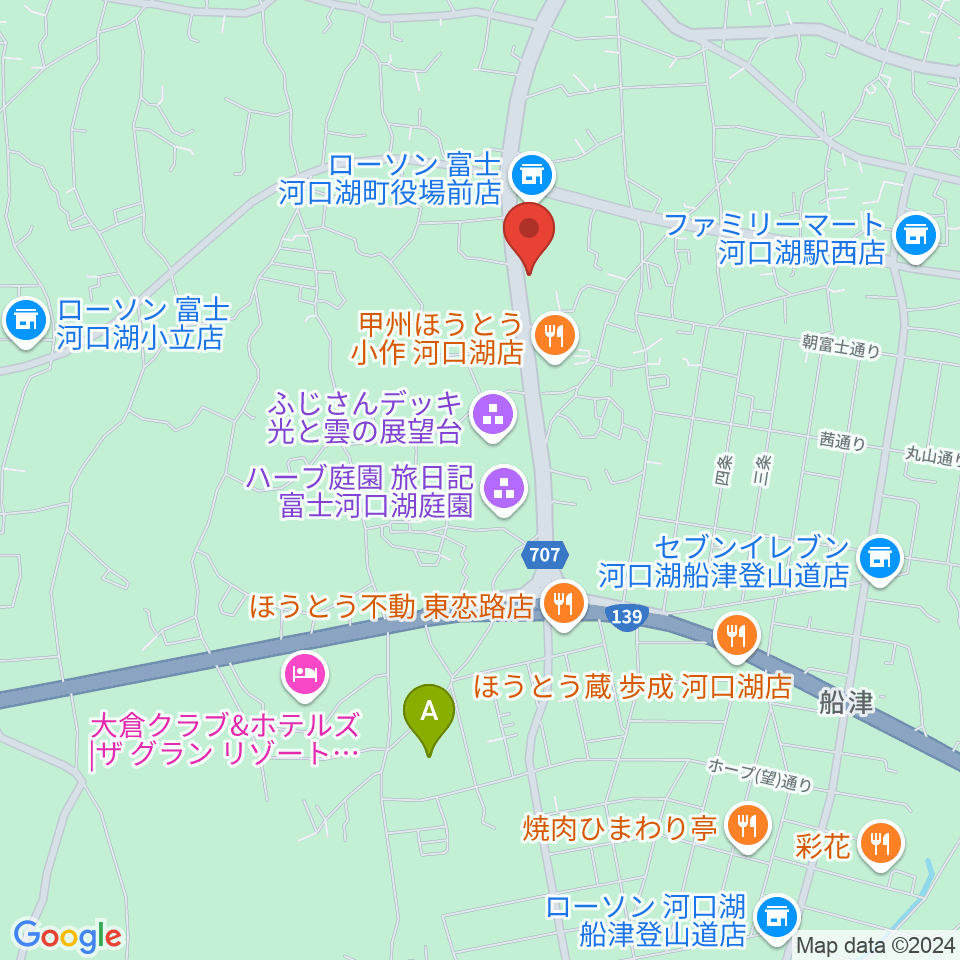 河口湖キャメロット周辺の駐車場・コインパーキング一覧地図