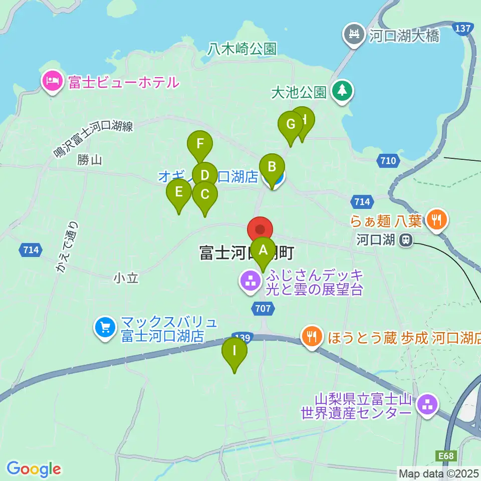 河口湖キャメロット周辺の駐車場・コインパーキング一覧地図