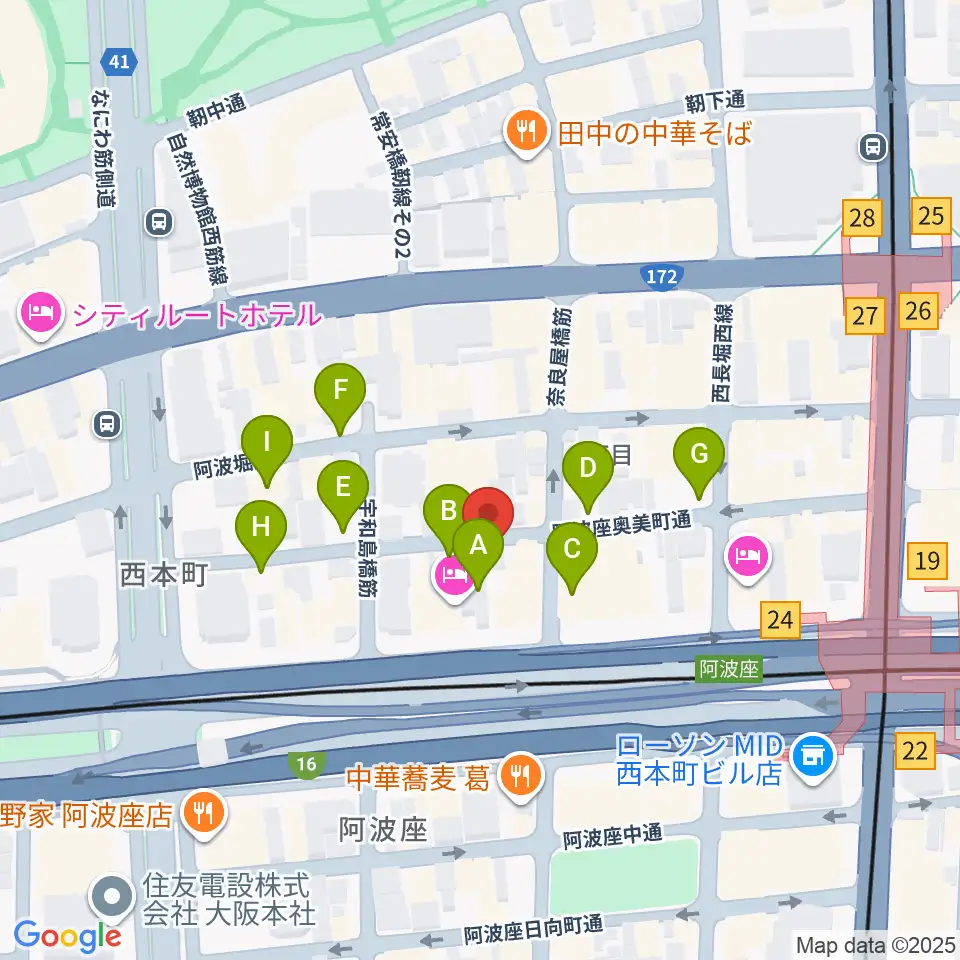 本町スタジオキューブ周辺の駐車場・コインパーキング一覧地図