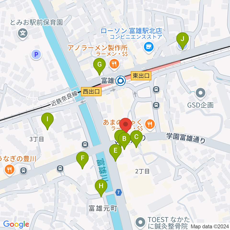 スタジオジュエル富雄店周辺の駐車場・コインパーキング一覧地図