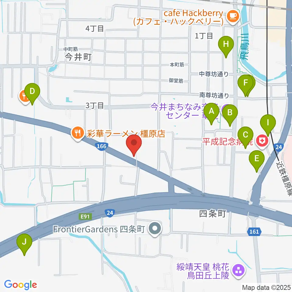 ハーツミュージックスタジオ橿原八木店周辺の駐車場・コインパーキング一覧地図