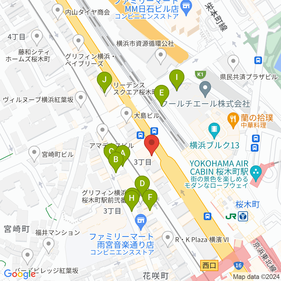 ヨコハマセーラスタジオ周辺の駐車場・コインパーキング一覧地図
