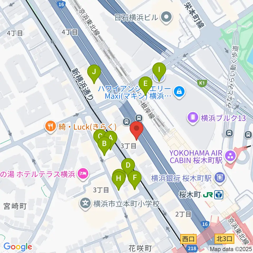 ヨコハマセーラスタジオ周辺の駐車場・コインパーキング一覧地図