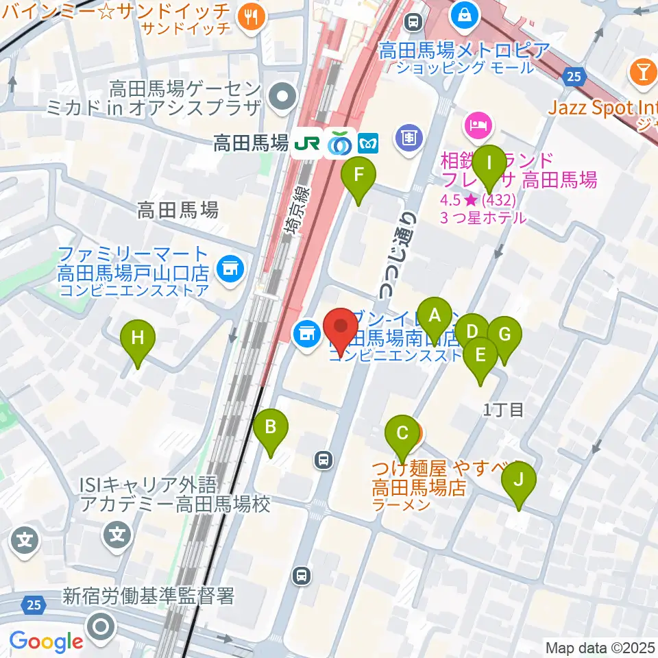 BASS ON TOP 高田馬場店周辺の駐車場・コインパーキング一覧地図