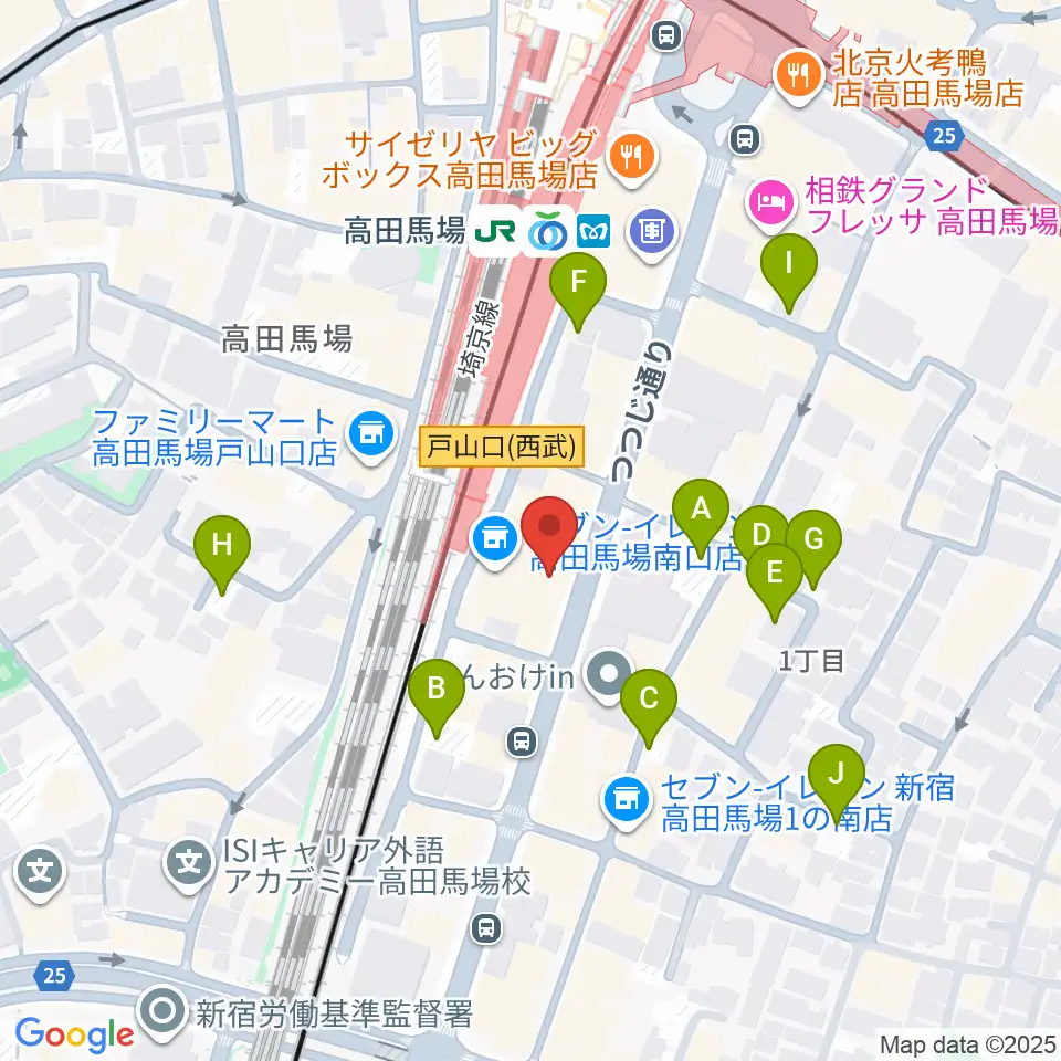 BASS ON TOP 高田馬場店周辺の駐車場・コインパーキング一覧地図