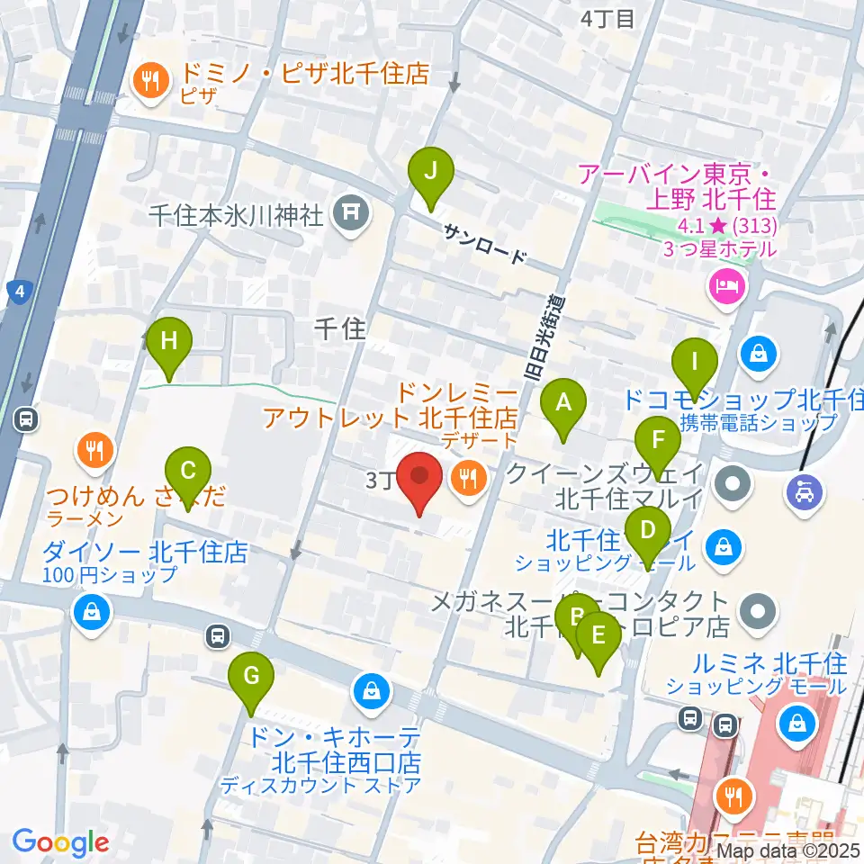 キャナリーギタースクール周辺の駐車場・コインパーキング一覧地図