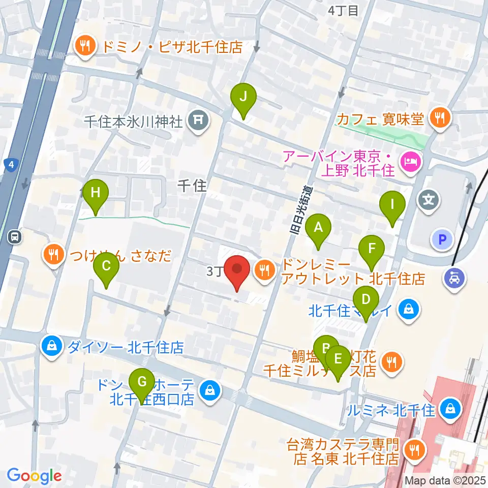 キャナリーギタースクール周辺の駐車場・コインパーキング一覧地図