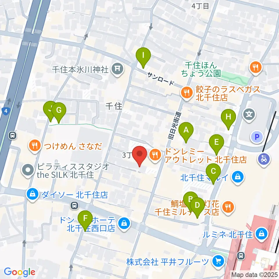 キャナリーギタースクール周辺の駐車場・コインパーキング一覧地図