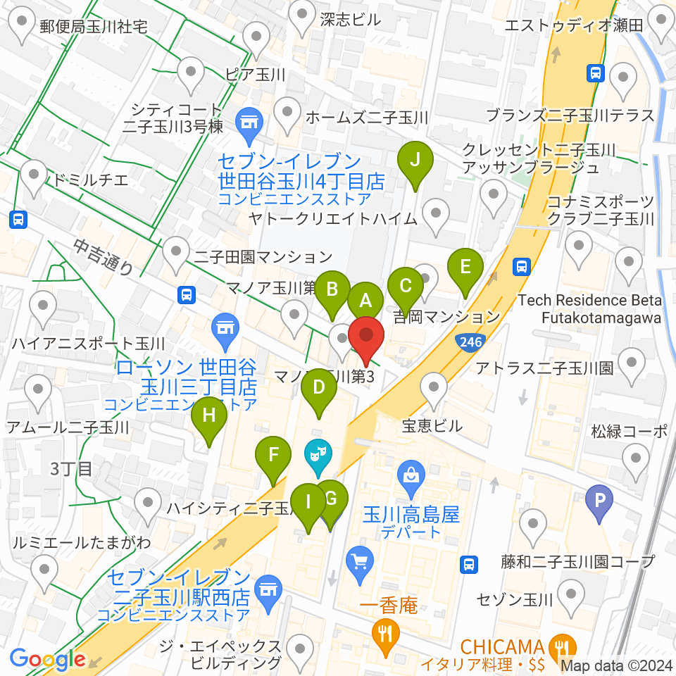コパンミュージック周辺の駐車場・コインパーキング一覧地図