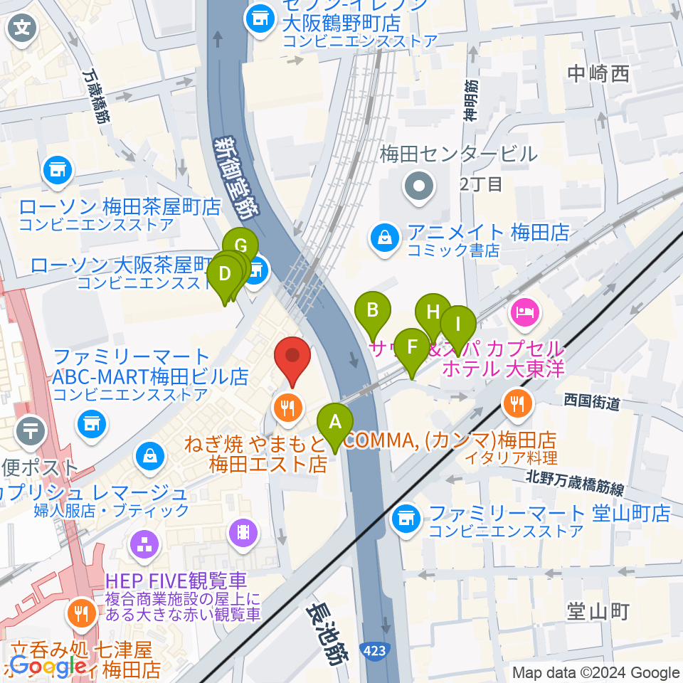 ドルチェ・ミュージック・アカデミーOSAKA周辺の駐車場・コインパーキング一覧地図