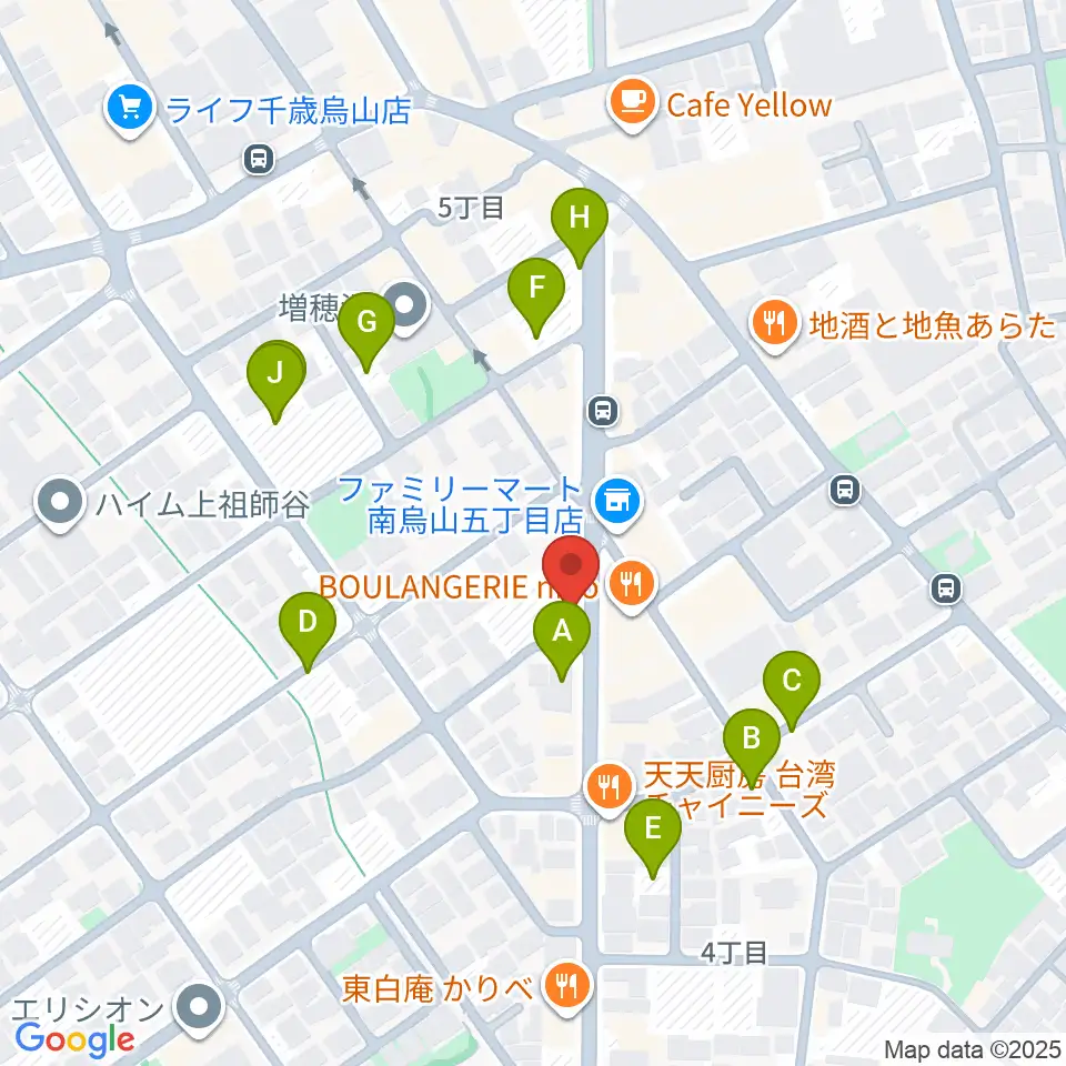 スガナミ楽器 烏山南口センター周辺の駐車場・コインパーキング一覧地図