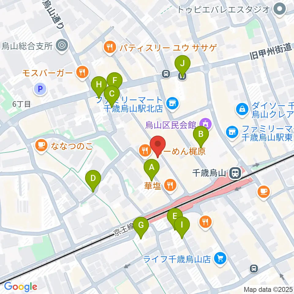 スガナミ楽器 烏山北口センター周辺の駐車場・コインパーキング一覧地図