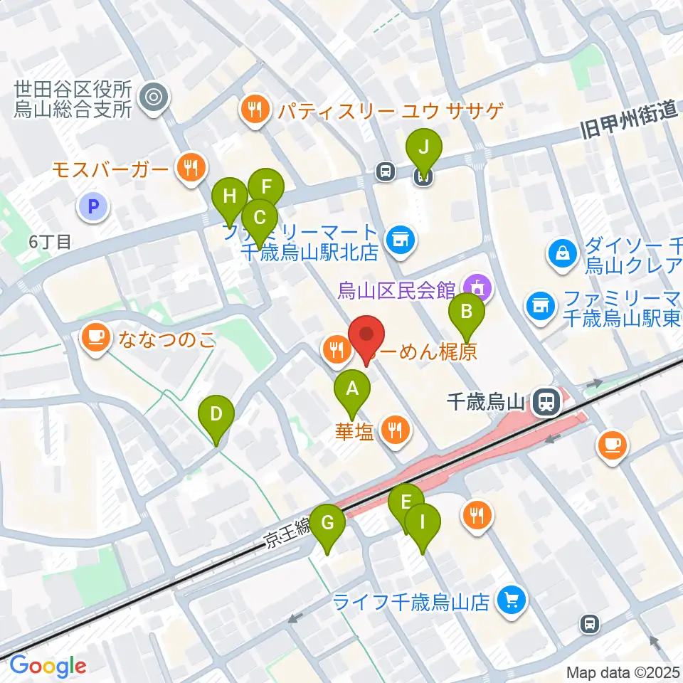 スガナミ楽器 烏山北口センター周辺の駐車場・コインパーキング一覧地図