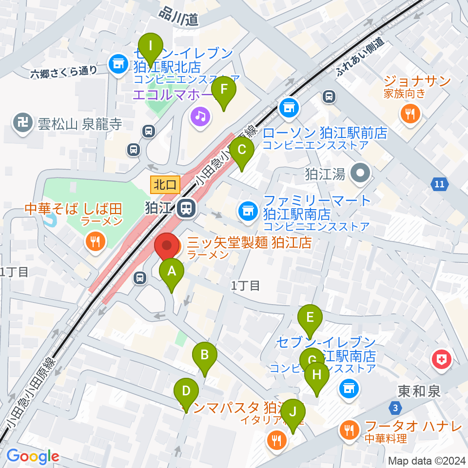 スガナミ楽器 狛江センター周辺の駐車場・コインパーキング一覧地図